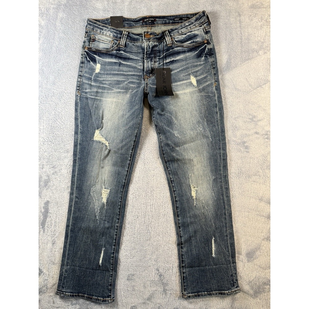 Dear John Playback Slim Straight Leg Jeans Womens 29 Actual 30 Blue Denim NWT